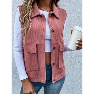 SHEIN Blush Corduroy Vest